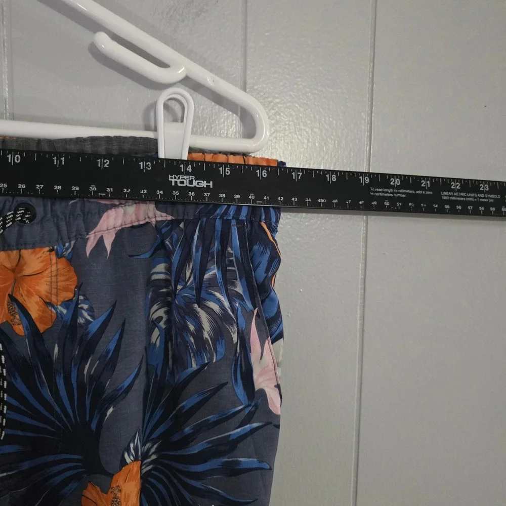 Hurley Swim Trunks‎ Mens Small Blue Orange Tropical Floral Board Shorts